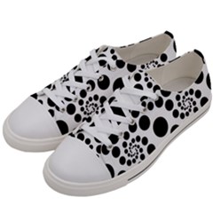 Dot Dots Round Black And White Women s Low Top Canvas Sneakers by Amaryn4rt
