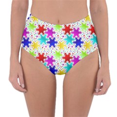Snowflake Pattern Repeated Reversible High-waist Bikini Bottoms by Amaryn4rt