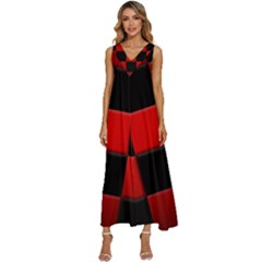 Black And Red Backgrounds- V-neck Sleeveless Loose Fit Overalls by Amaryn4rt