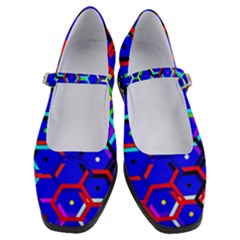 Blue Bee Hive Pattern Women s Mary Jane Shoes by Amaryn4rt