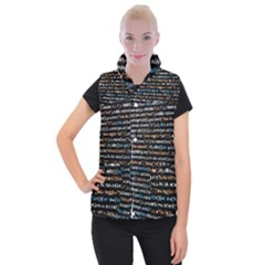 Close Up Code Coding Computer Women s Button Up Vest by Amaryn4rt