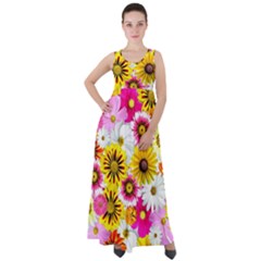 Flowers Blossom Bloom Nature Plant Empire Waist Velour Maxi Dress by Amaryn4rt