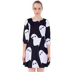 Ghost Halloween Pattern Smock Dress by Amaryn4rt
