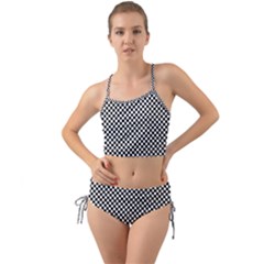 Black And White Checkerboard Background Board Checker Mini Tank Bikini Set by Amaryn4rt