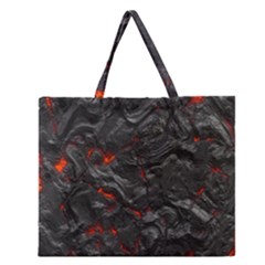 Volcanic Lava Background Effect Zipper Large Tote Bag by Simbadda