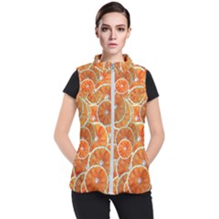 Oranges Background Texture Pattern Women s Puffer Vest by Simbadda