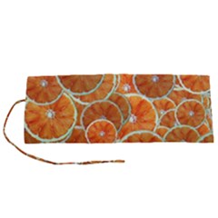 Oranges Background Texture Pattern Roll Up Canvas Pencil Holder (s) by Simbadda