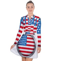 United Of America Usa Flag Long Sleeve Panel Dress by Celenk