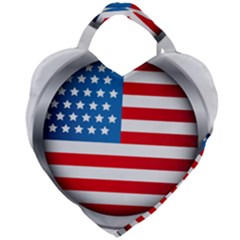 United Of America Usa Flag Giant Heart Shaped Tote
