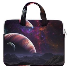 Clouds Fantasy Space Landscape Colorful Planet Macbook Pro 16  Double Pocket Laptop Bag  by Ravend