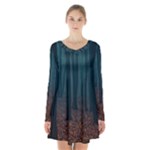 Dark Forest Nature Long Sleeve Velvet V-neck Dress