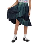 Dark Forest Kids  Ruffle Flared Wrap Midi Skirt