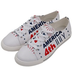 Independence Day Usa Women s Low Top Canvas Sneakers by Ravend