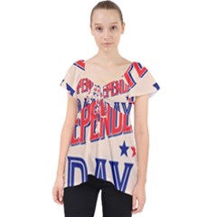 Usa Happy Independence Day Lace Front Dolly Top