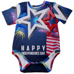 4th Of July Happy Usa Independence Day Baby Short Sleeve Bodysuit by Ravend