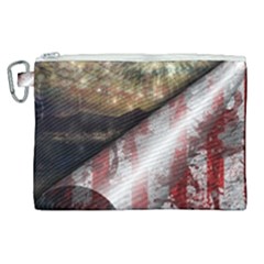 Independence Day Background Abstract Grunge American Flag Canvas Cosmetic Bag (xl) by Ravend