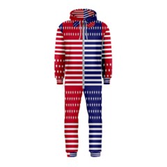 American Flag Patriot Red White Hooded Jumpsuit (kids) by Celenk
