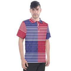 American Flag Patriot Red White Men s Polo Tee by Celenk