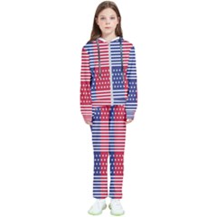 American Flag Patriot Red White Kids  Tracksuit