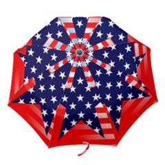 Patriotic American Usa Design Red Folding Umbrellas by Celenk