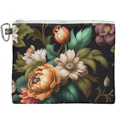 Floral Flower Blossom Bloom Flora Canvas Cosmetic Bag (xxxl) by Vaneshop