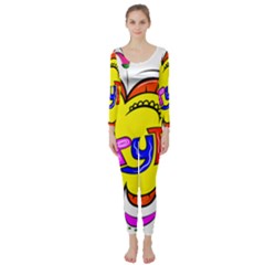 Abstract Wood Design Floor Texture Long Sleeve Catsuit by Celenk