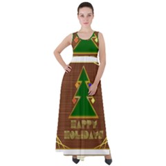Art Deco Holiday Card Empire Waist Velour Maxi Dress by Amaryn4rt