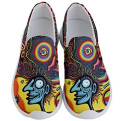 Hippie Rainbow Psychedelic Colorful Men s Lightweight Slip Ons by uniart180623
