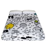 Set-cute-colorful-doodle-hand-drawing Fitted Sheet (Queen Size)