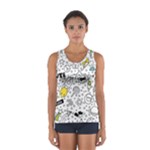 Set-cute-colorful-doodle-hand-drawing Sport Tank Top 