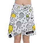 Set-cute-colorful-doodle-hand-drawing Chiffon Wrap Front Skirt