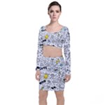 Set-cute-colorful-doodle-hand-drawing Top and Skirt Sets
