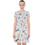 Set-cute-colorful-doodle-hand-drawing Adorable in Chiffon Dress