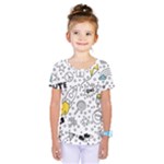 Set-cute-colorful-doodle-hand-drawing Kids  One Piece Tee