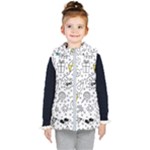 Set-cute-colorful-doodle-hand-drawing Kids  Hooded Puffer Vest