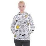 Set-cute-colorful-doodle-hand-drawing Women s Hooded Pullover