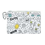 Set-cute-colorful-doodle-hand-drawing Canvas Cosmetic Bag (Large)