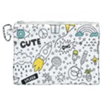 Set-cute-colorful-doodle-hand-drawing Canvas Cosmetic Bag (XL)