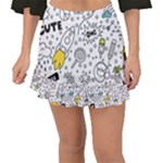Set-cute-colorful-doodle-hand-drawing Fishtail Mini Chiffon Skirt
