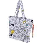 Set-cute-colorful-doodle-hand-drawing Drawstring Tote Bag