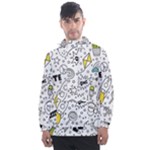 Set-cute-colorful-doodle-hand-drawing Men s Front Pocket Pullover Windbreaker