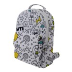 Set-cute-colorful-doodle-hand-drawing Flap Pocket Backpack (Large)