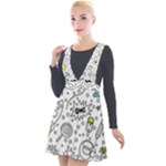 Set-cute-colorful-doodle-hand-drawing Plunge Pinafore Velour Dress