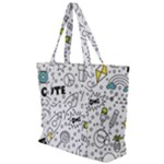 Set-cute-colorful-doodle-hand-drawing Zip Up Canvas Bag