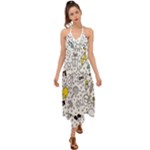 Set-cute-colorful-doodle-hand-drawing Halter Tie Back Dress 