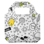 Set-cute-colorful-doodle-hand-drawing Premium Foldable Grocery Recycle Bag