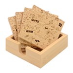 Set-cute-colorful-doodle-hand-drawing Bamboo Coaster Set