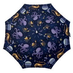 Marine-seamless-pattern-thin-line-memphis-style Straight Umbrellas by uniart180623