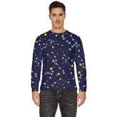 Seamless-pattern-with-cartoon-zodiac-constellations-starry-sky Men s Fleece Sweatshirt