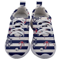 Seamless-marine-pattern Kids Athletic Shoes